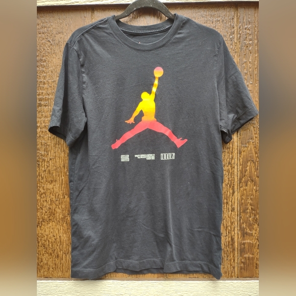 Air Jordan Retro VII 7 Jumpman Logo T Shirt Tee vintage Black Nike Size M - Picture 1 of 3